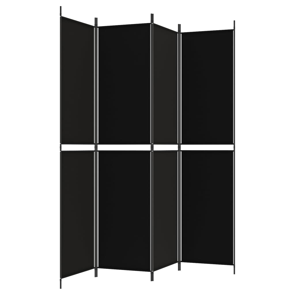 8720287196471_g_en_hd_3 vidaXL 4-Panel Room Divider Black 200x220 cm Fabric - Image 5