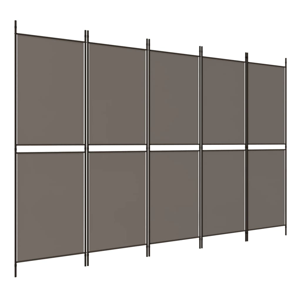 8720287196501_a_en_hd_1 vidaXL 5-Panel Room Divider Anthracite 250x220 cm Fabric - Image 2
