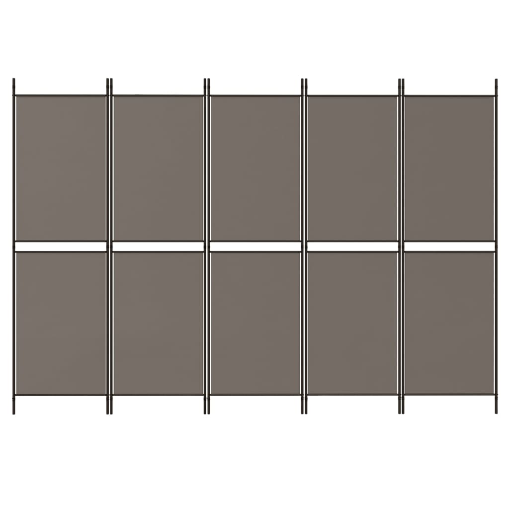 8720287196501_g_en_hd_1 vidaXL 5-Panel Room Divider Anthracite 250x220 cm Fabric - Image 3