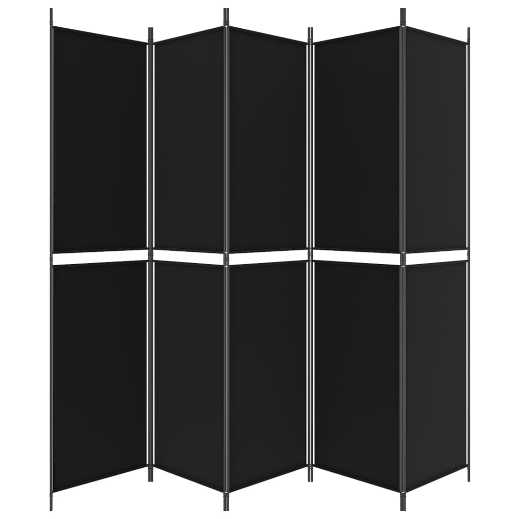 8720287196518_g_en_hd_2 vidaXL 5-Panel Room Divider Black 250x220 cm Fabric - Image 4