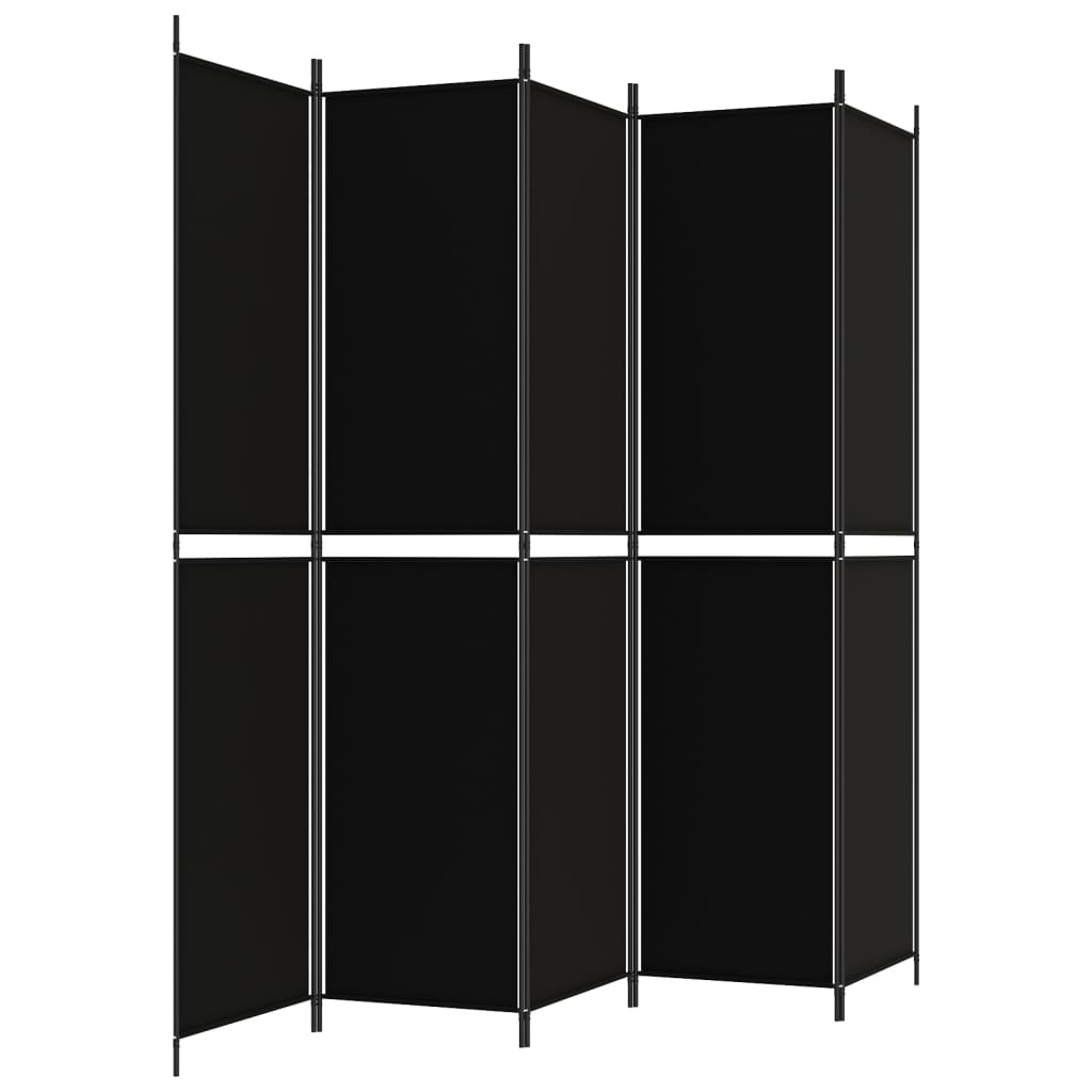8720287196518_g_en_hd_3 vidaXL 5-Panel Room Divider Black 250x220 cm Fabric - Image 5