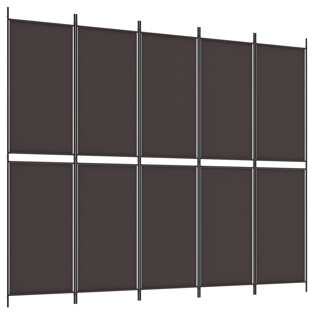8720287196532_a_en_hd_1 vidaXL 6-Panel Room Divider Brown 300x220 cm Fabric - Image 2