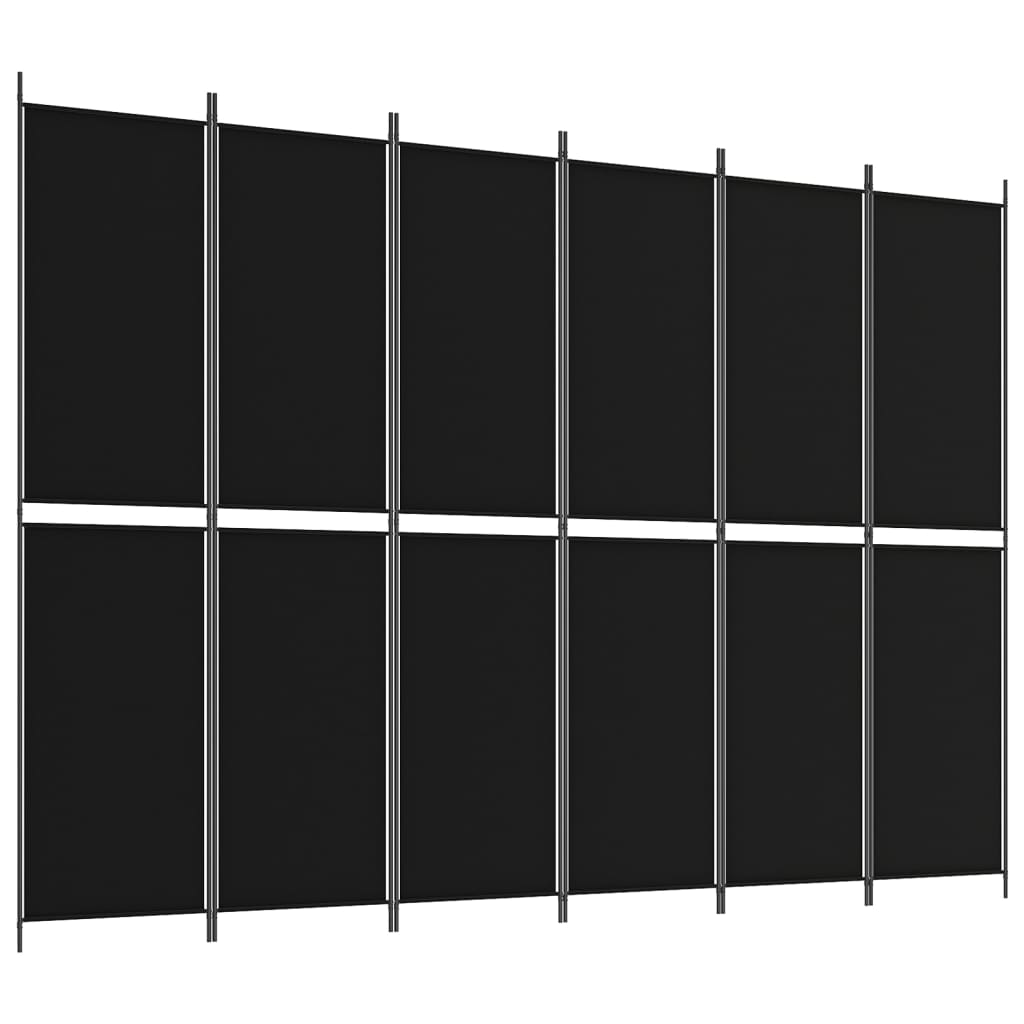 8720287196556_a_en_hd_1 vidaXL 6-Panel Room Divider Black 300x220 cm Fabric - Image 2