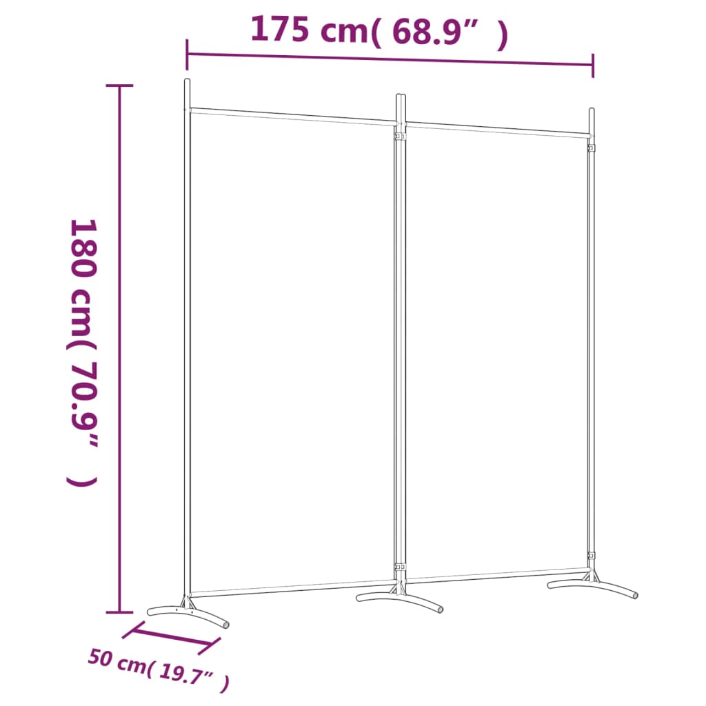 8720287196563_g_en_hd_6 vidaXL 2-Panel Room Divider White 175x180 cm Fabric - Image 8