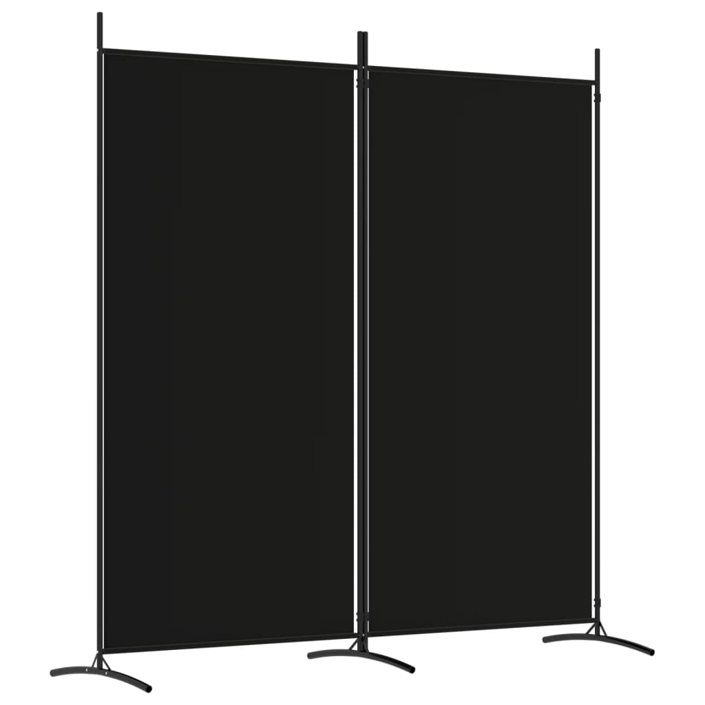 8720287196594_a_en_hd_1 vidaXL 2-Panel Room Divider Black 175x180 cm Fabric - Image 2