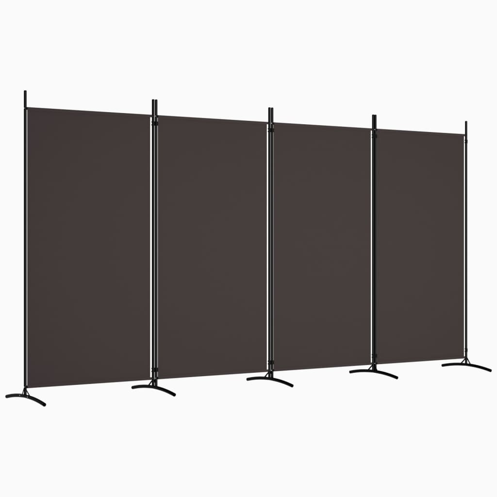 8720287196617_a_en_hd_1 vidaXL 4-Panel Room Divider Brown 346x180 cm Fabric - Image 2