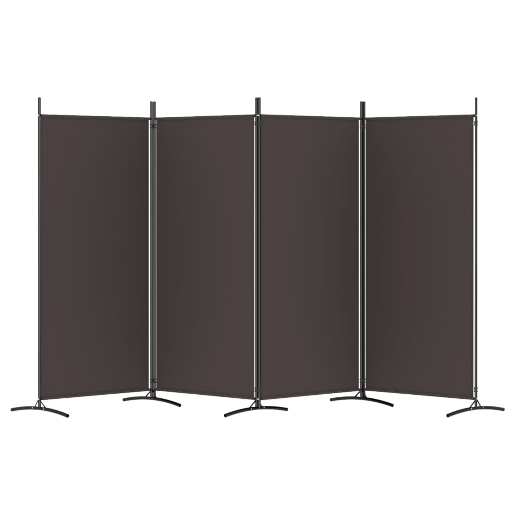 8720287196617_g_en_hd_2 vidaXL 4-Panel Room Divider Brown 346x180 cm Fabric - Image 4