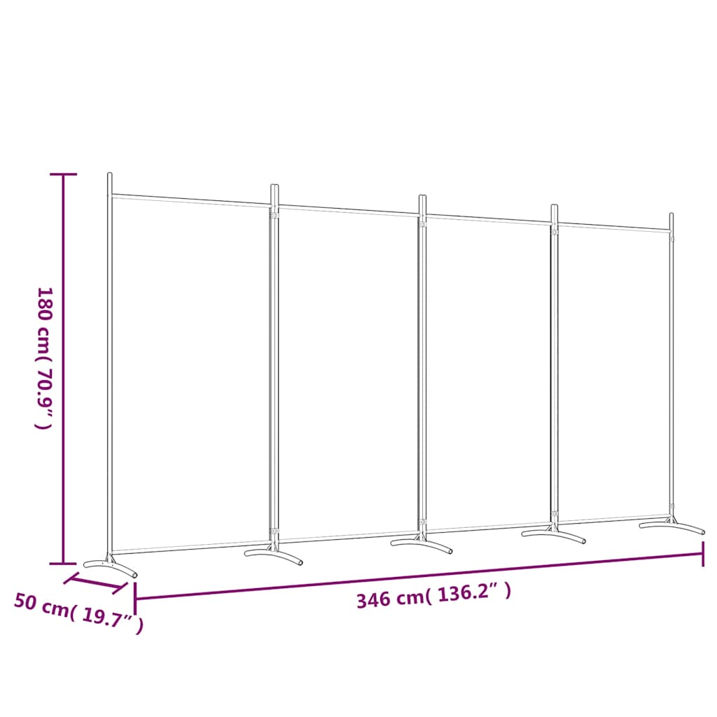 8720287196624_g_en_hd_6 vidaXL 4-Panel Room Divider Anthracite 346x180 cm Fabric - Image 8