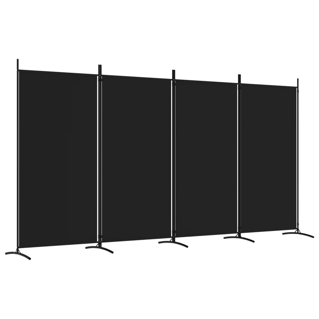 8720287196631_a_en_hd_1 vidaXL 4-Panel Room Divider Black 346x180 cm Fabric - Image 2