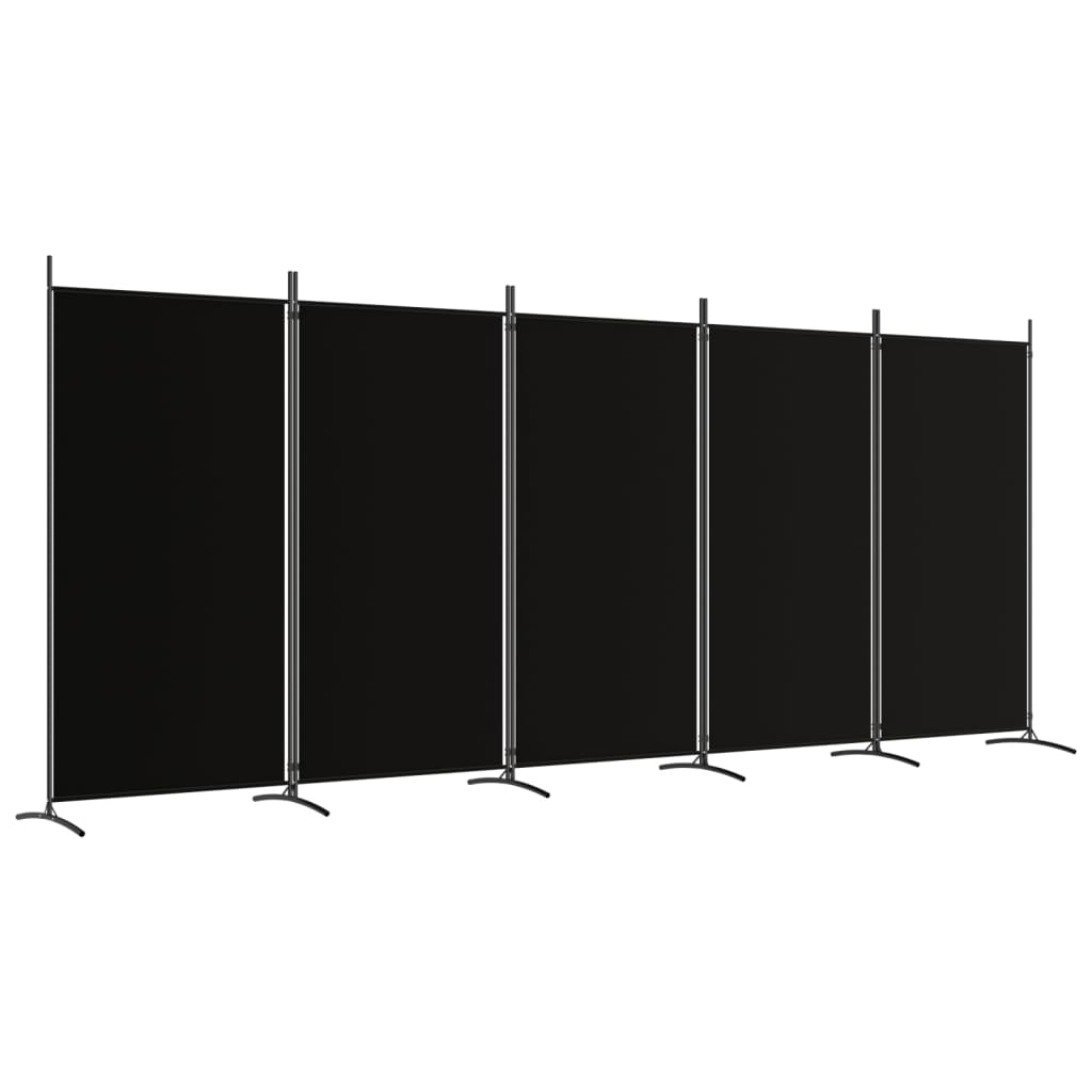 8720287196679_a_en_hd_1 vidaXL 5-Panel Room Divider Black 433x180 cm Fabric - Image 2