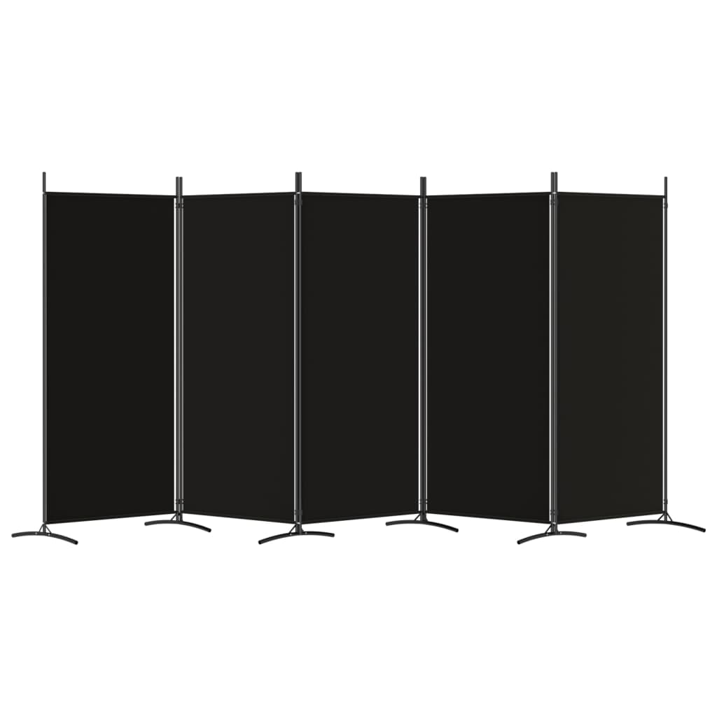 8720287196679_g_en_hd_2 vidaXL 5-Panel Room Divider Black 433x180 cm Fabric - Image 4