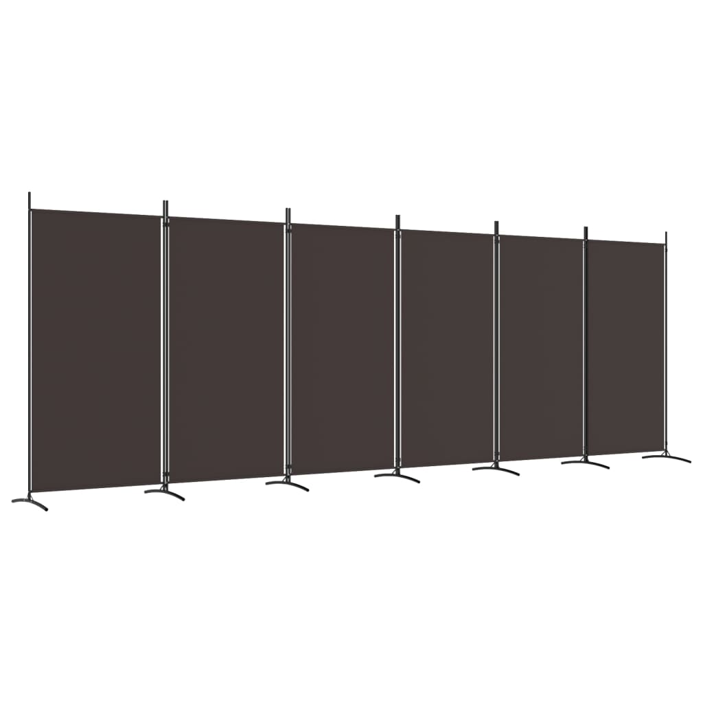 8720287196693_a_en_hd_1 vidaXL 6-Panel Room Divider Brown 520x180 cm Fabric - Image 2