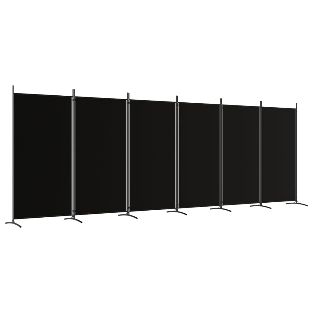 8720287196716_a_en_hd_1 vidaXL 6-Panel Room Divider Black 520x180 cm Fabric - Image 2