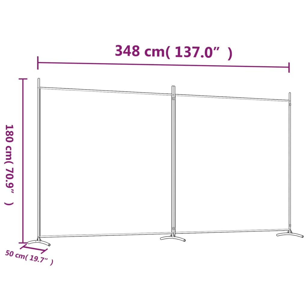 8720287196754_g_en_hd_6 vidaXL 2-Panel Room Divider Black 348x180 cm Fabric - Image 8