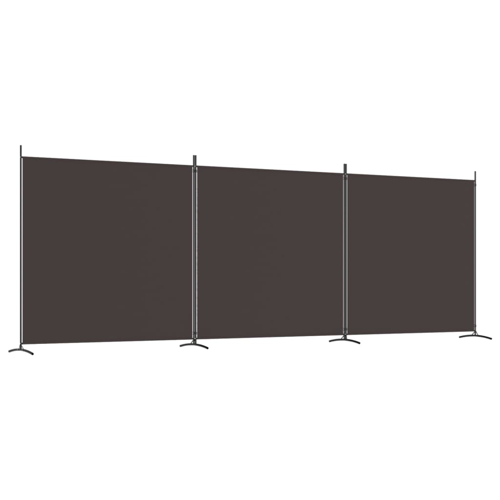 8720287196778_a_en_hd_1 vidaXL 3-Panel Room Divider Brown 525x180 cm Fabric - Image 2