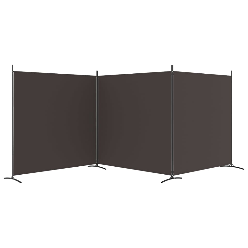 8720287196778_g_en_hd_2 vidaXL 3-Panel Room Divider Brown 525x180 cm Fabric - Image 4