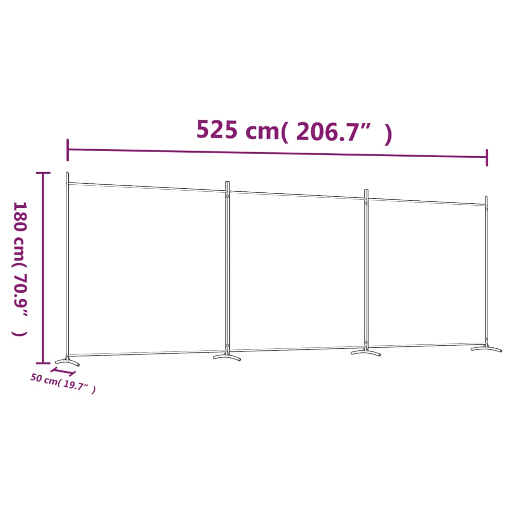 8720287196785_g_en_hd_6 vidaXL 3-Panel Room Divider Anthracite 525x180 cm Fabric - Image 8