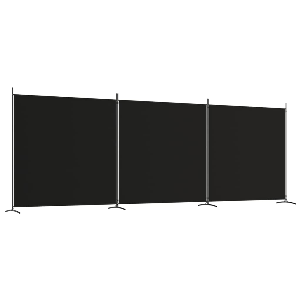 8720287196792_a_en_hd_1 vidaXL 3-Panel Room Divider Black 525x180 cm Fabric - Image 2