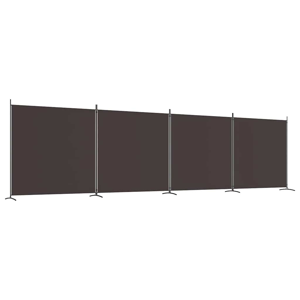 8720287196815_a_en_hd_1 vidaXL 4-Panel Room Divider Brown 698x180 cm Fabric - Image 2