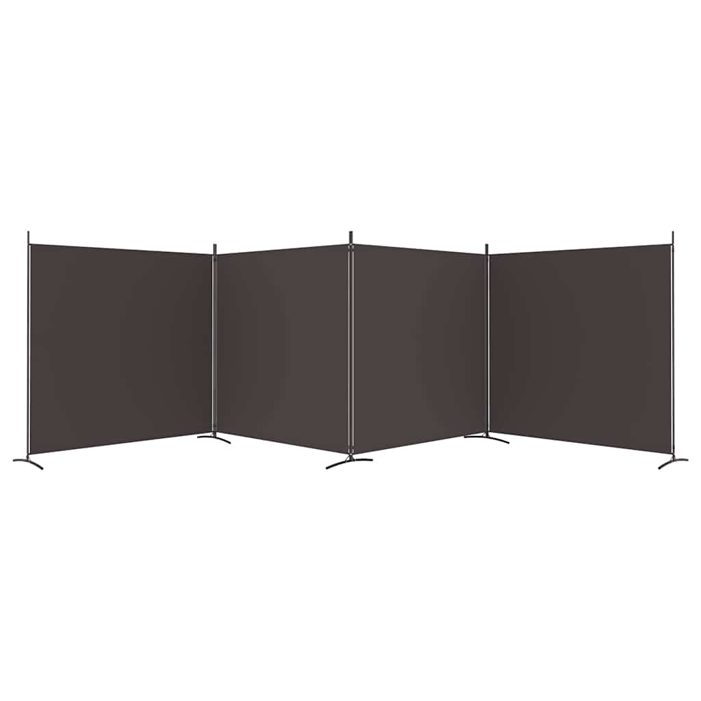 8720287196815_g_en_hd_2 vidaXL 4-Panel Room Divider Brown 698x180 cm Fabric - Image 4