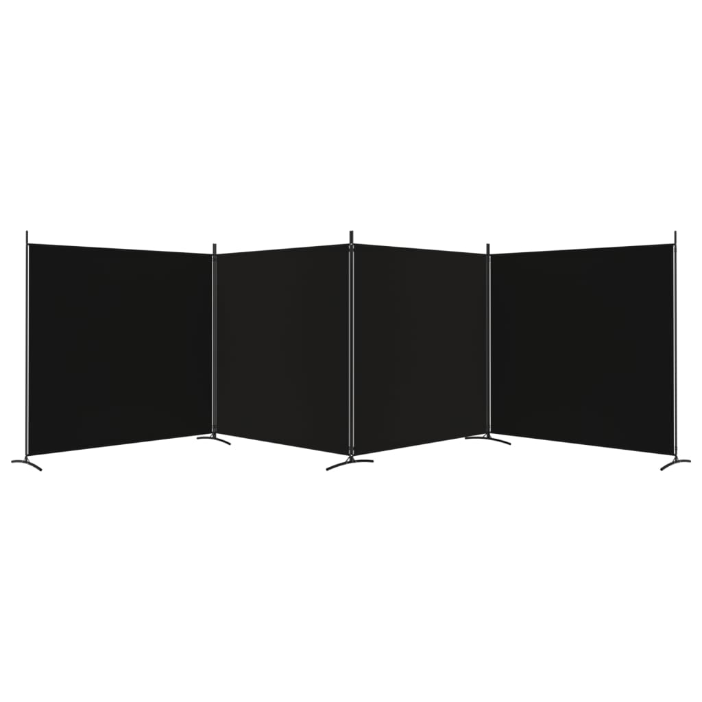 8720287196839_g_en_hd_2 vidaXL 4-Panel Room Divider Black 698x180 cm Fabric - Image 4