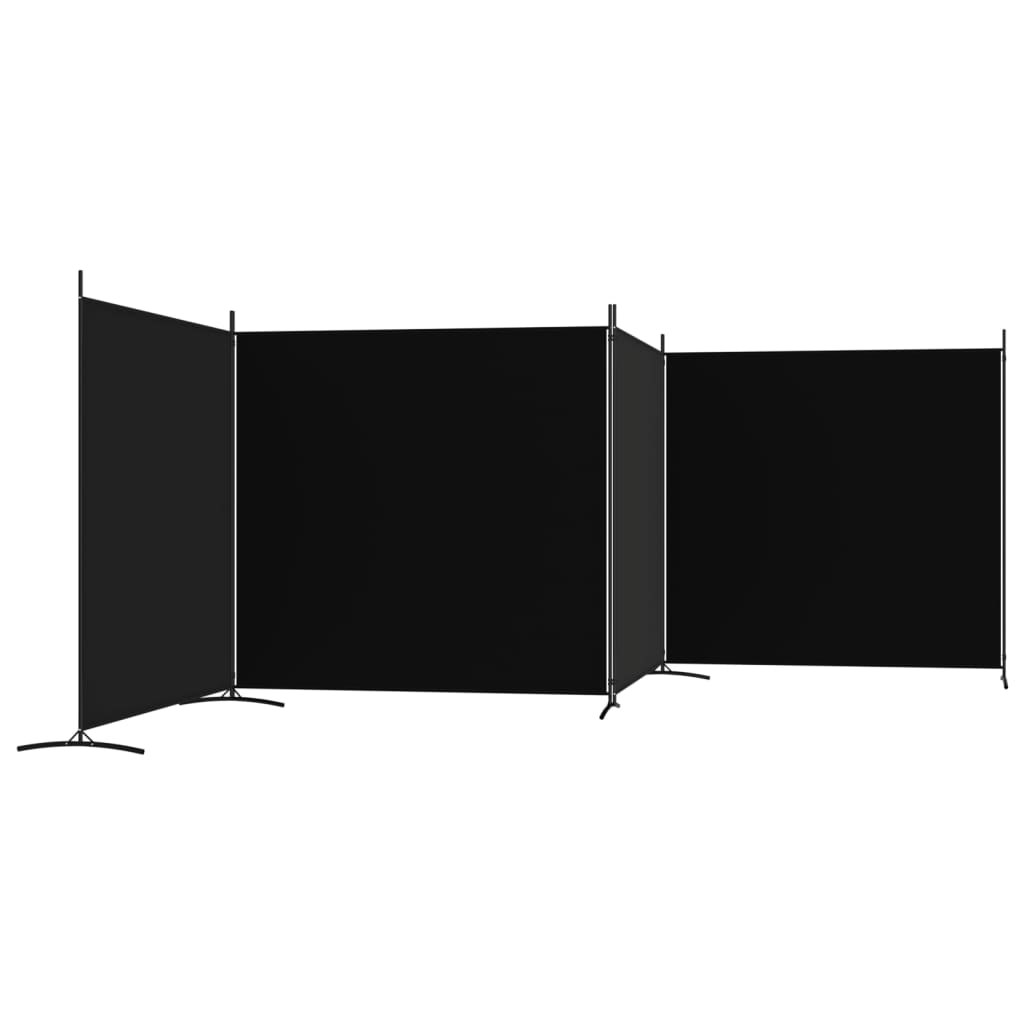 8720287196839_g_en_hd_3 vidaXL 4-Panel Room Divider Black 698x180 cm Fabric - Image 5