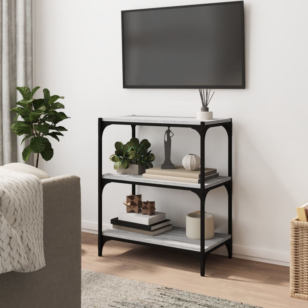 8720287197072_g_en_hd_1 vidaXL Book Cabinet Grey Sonoma 60x33x70.5 cm Engineered Wood and Steel - Image 4