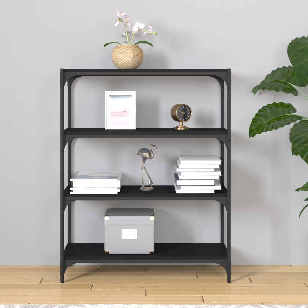 8720287197249_g_en_hd_1 vidaXL Book Cabinet Black 80x33x100 cm Engineered Wood and Steel - Image 4