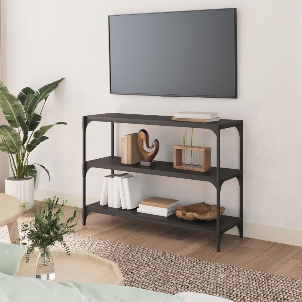 8720287197348_g_en_hd_1 vidaXL Book Cabinet Black 100x33x70.5 cm Engineered Wood and Steel - Image 4