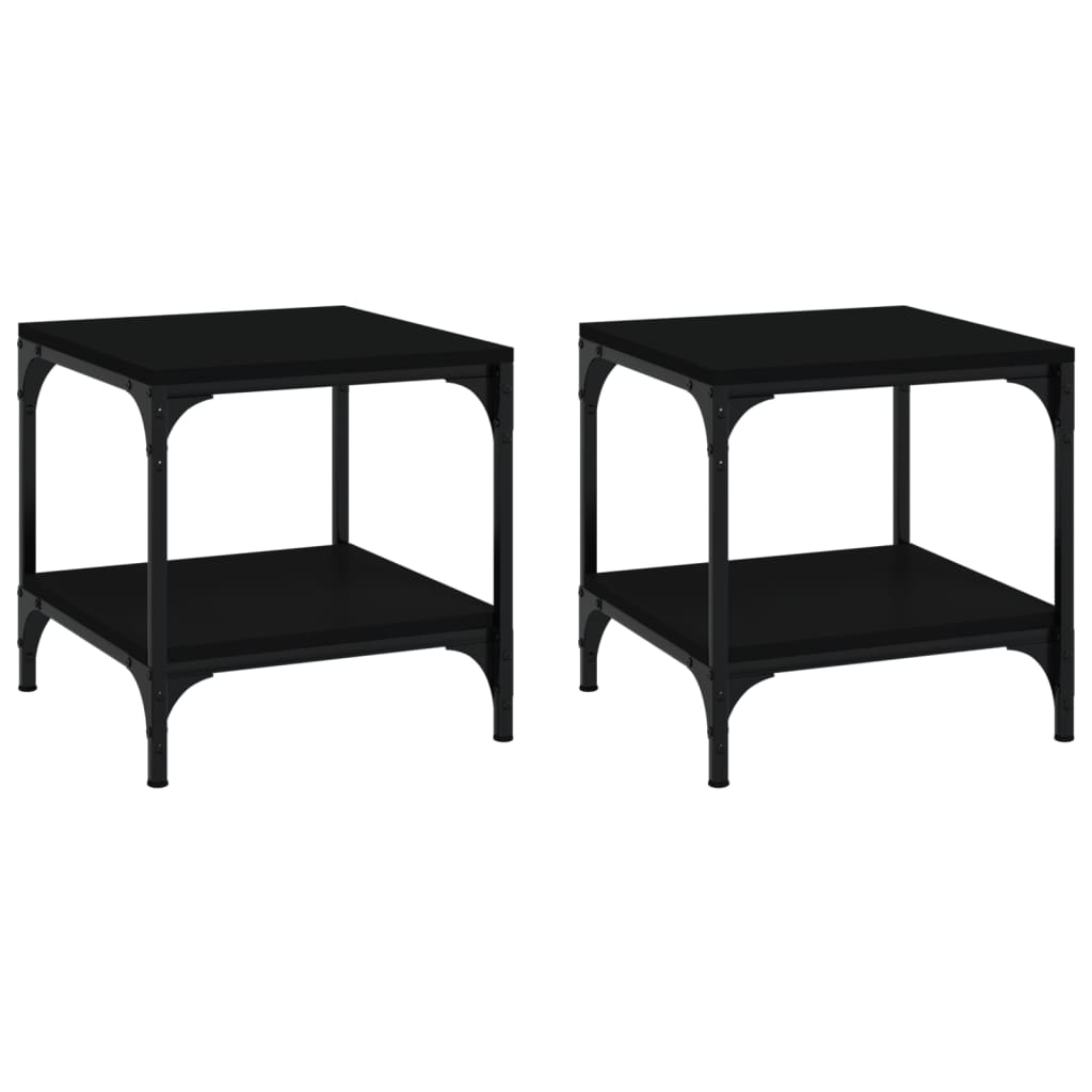 8720287197607_a_en_hd_1 vidaXL Side Tables 2 pcs Black 40x40x40 cm Engineered Wood - Image 2