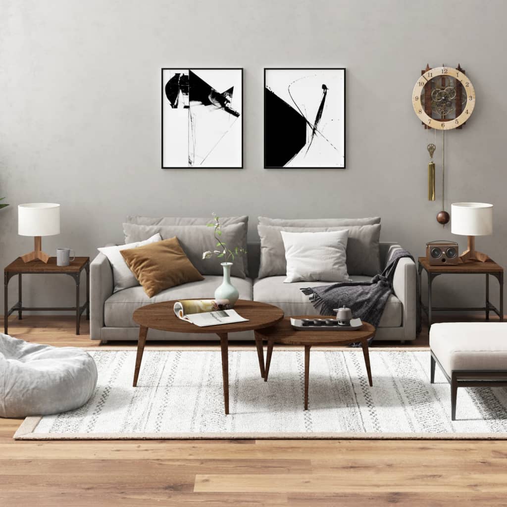 8720287197935_m_en_hd_1 vidaXL Side Tables 2 pcs Brown Oak 40x40x35 cm Engineered Wood - Image 1