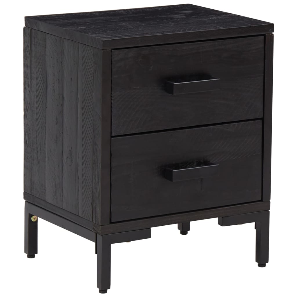8720287202646_a_en_hd_1 vidaXL Bedside Cabinet Black 36x30x45 cm Solid Pinewood - Image 2