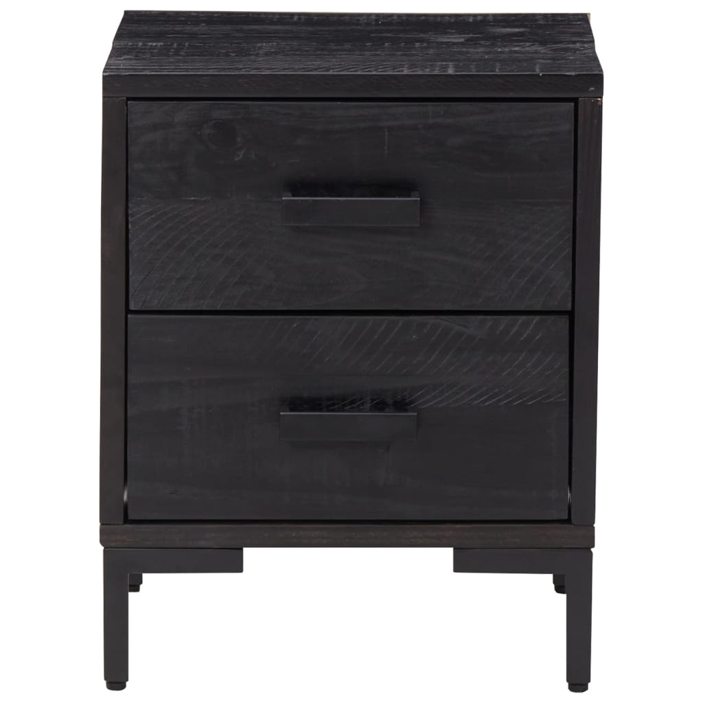 8720287202646_g_en_hd_1 vidaXL Bedside Cabinet Black 36x30x45 cm Solid Pinewood - Image 3