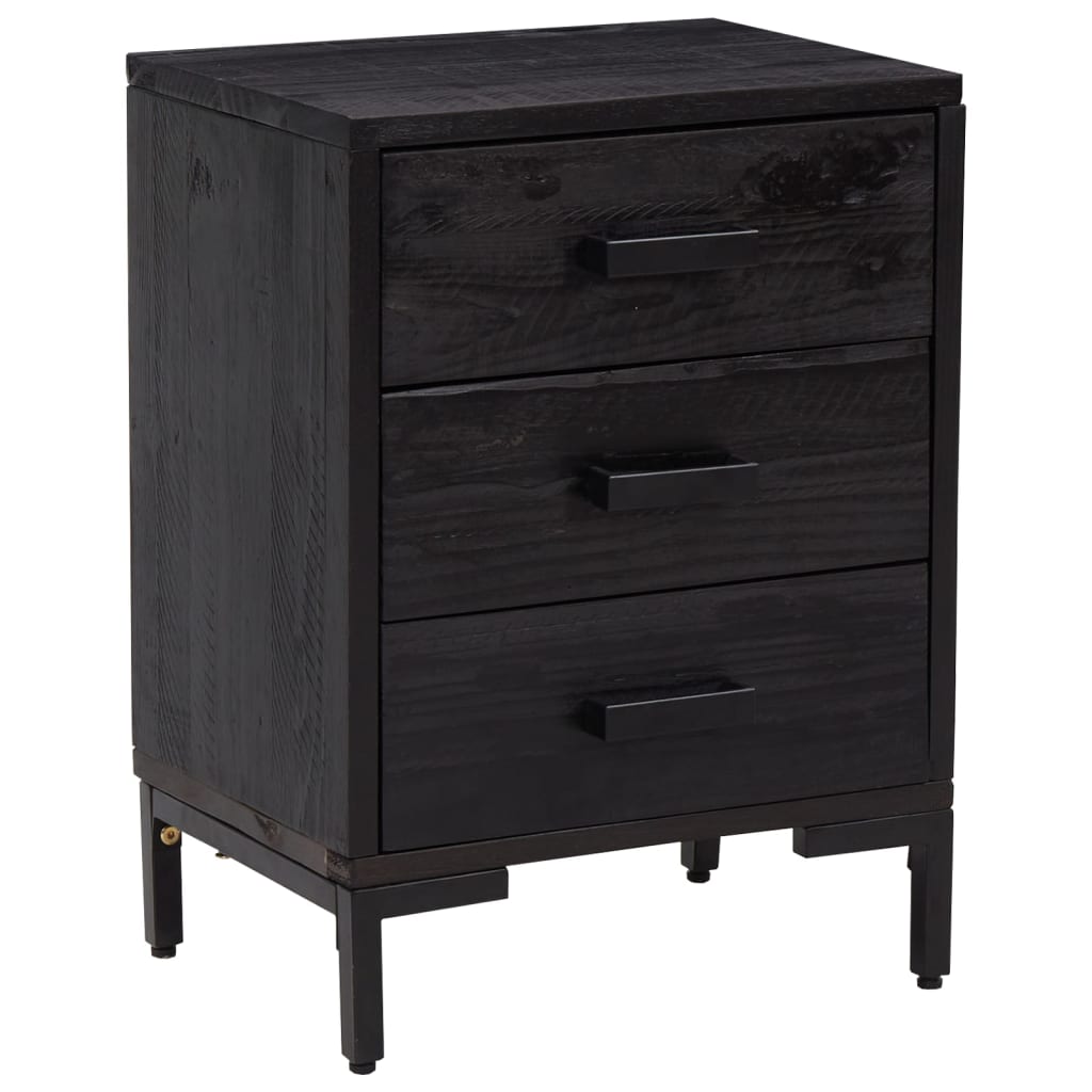 8720287202660_a_en_hd_1 vidaXL Bedside Cabinet Black 40x30x55 cm Solid Pinewood - Image 2