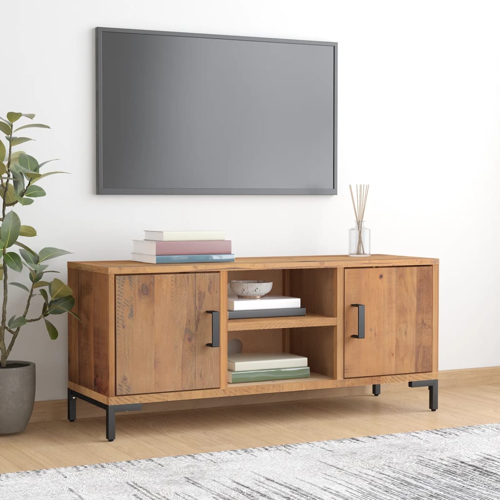 vidaXL TV Cabinet Brown 110x35x48 cm Solid Pinewood