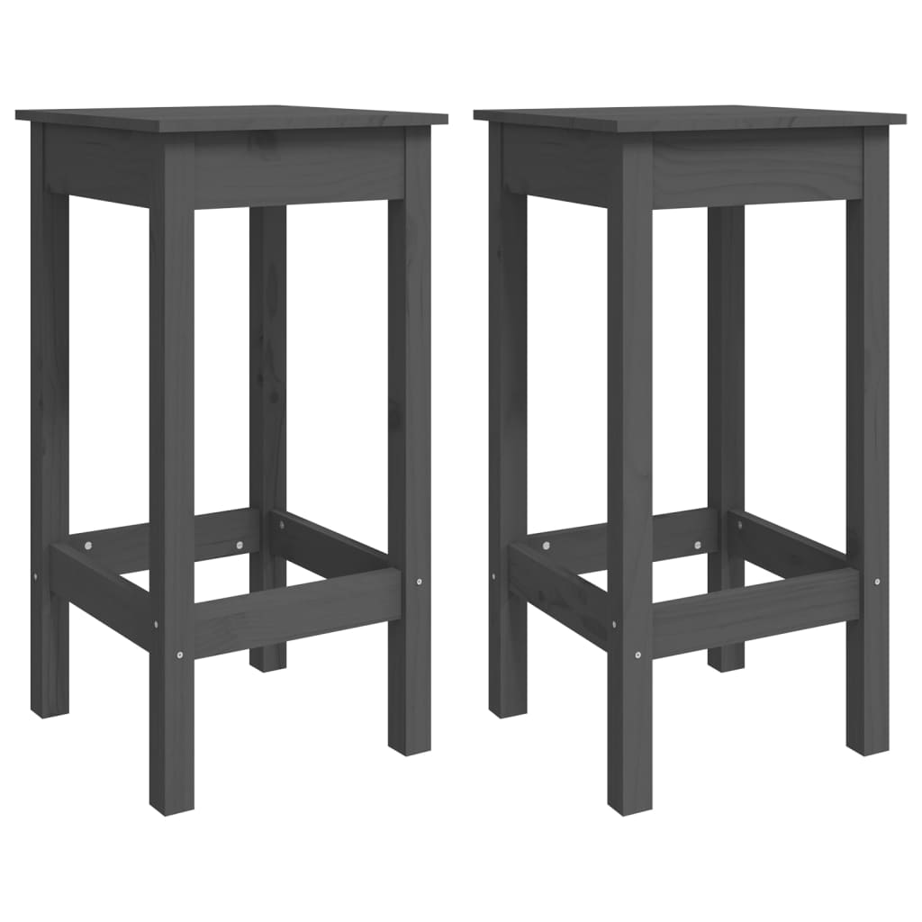 8720287206361_a_en_hd_1 vidaXL Bar Chairs 2 pcs Grey 40x40x78 cm Solid Wood Pine - Image 2
