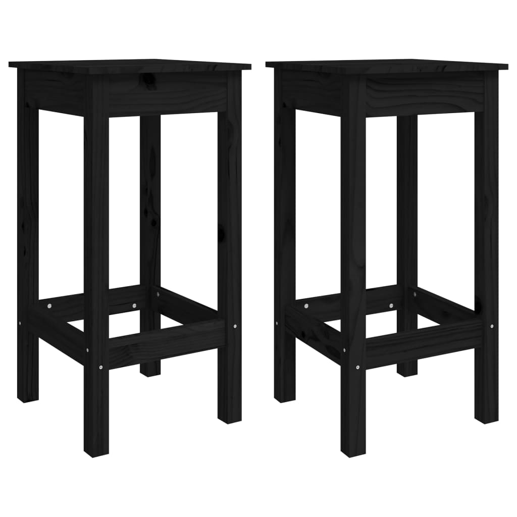 8720287206385_a_en_hd_1 vidaXL Bar Chairs 2 pcs Black 40x40x78 cm Solid Wood Pine - Image 2
