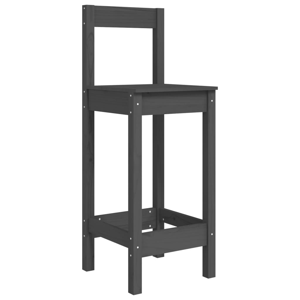 8720287206415_g_en_hd_1 vidaXL Bar Chairs 2 pcs Grey 40x41.5x112 cm Solid Wood Pine - Image 3