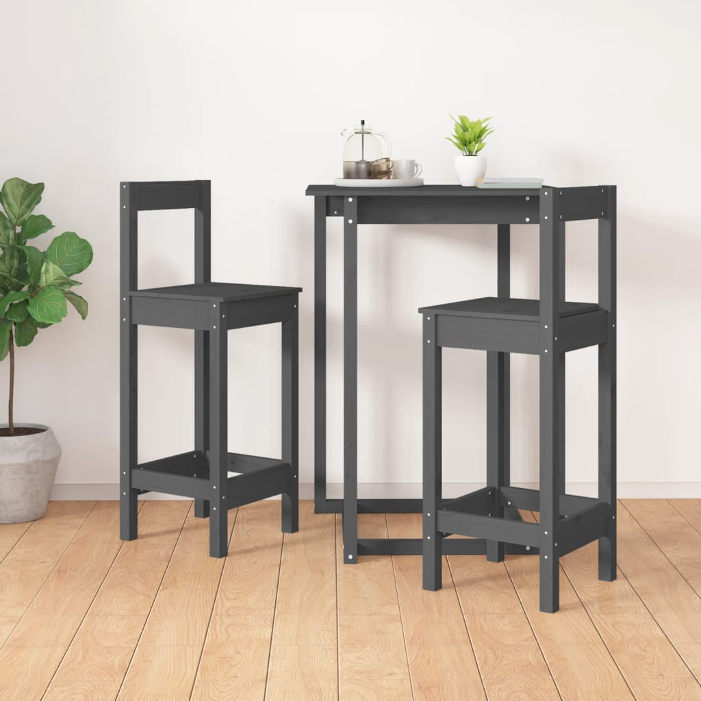 8720287206415_g_en_hd_4 vidaXL Bar Chairs 2 pcs Grey 40x41.5x112 cm Solid Wood Pine - Image 6