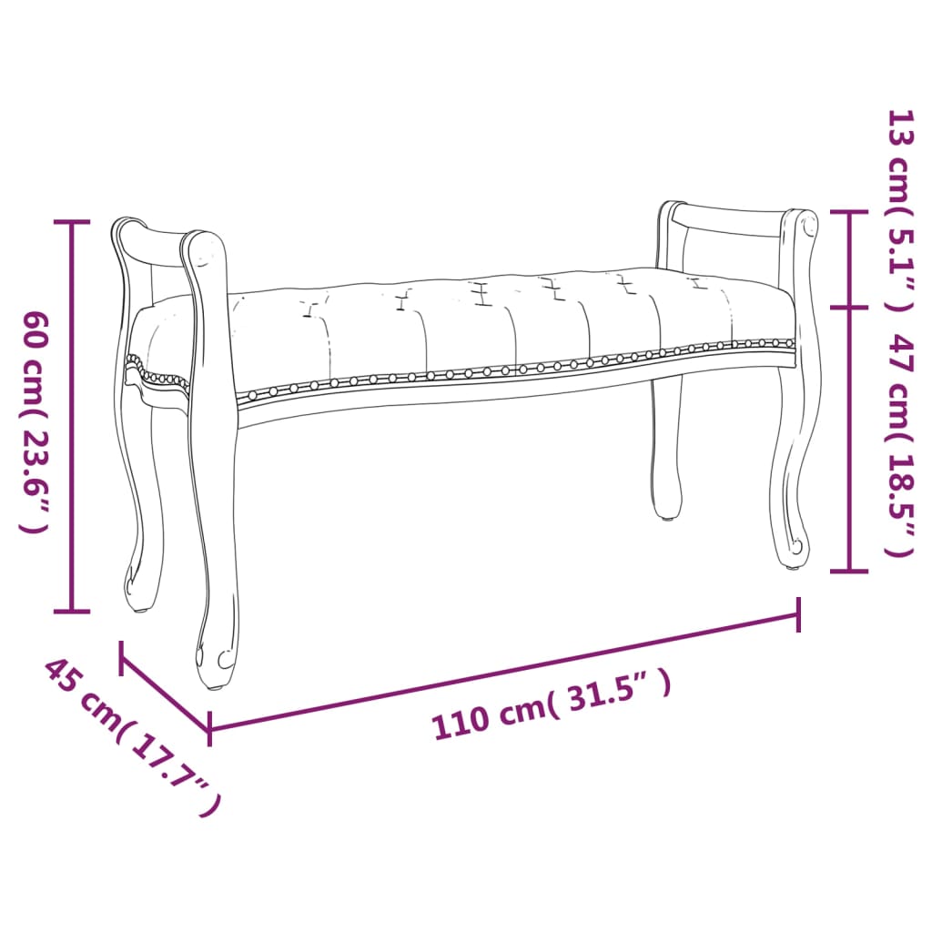 8720287211853_g_en_hd_5 vidaXL Bench Dark Grey 110x45x60 cm Velvet - Image 7