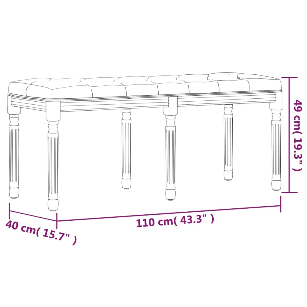 8720287211990_g_en_hd_5 vidaXL Bench Dark Grey 110x40x49 cm Velvet - Image 7