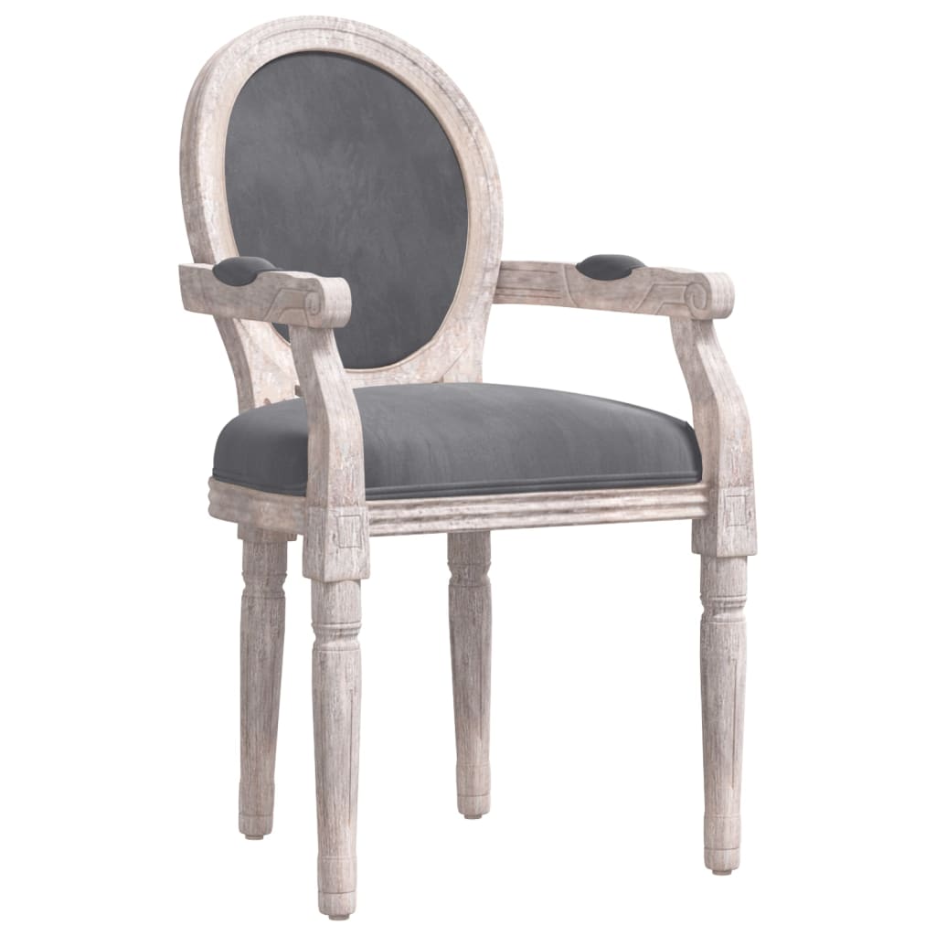 8720287212294_a_en_hd_1 vidaXL Dining Chair Dark Grey 54x56x96.5 cm Velvet - Image 2