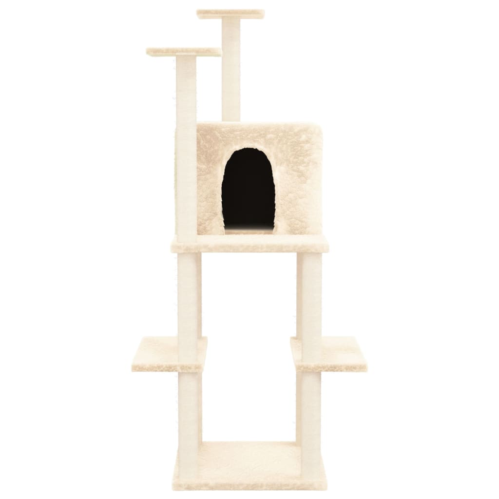 8720287213437_g_en_hd_1 vidaXL Cat Tree with Sisal Scratching Posts Cream 144.5 cm - Image 3
