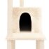 vidaXL Cat Tree with Sisal Scratching Posts Cream 144.5 cm - Image 6