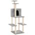 vidaXL Cat Tree with Sisal Scratching Posts Light Grey 144.5 cm - Image 2