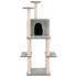 vidaXL Cat Tree with Sisal Scratching Posts Light Grey 144.5 cm - Image 3