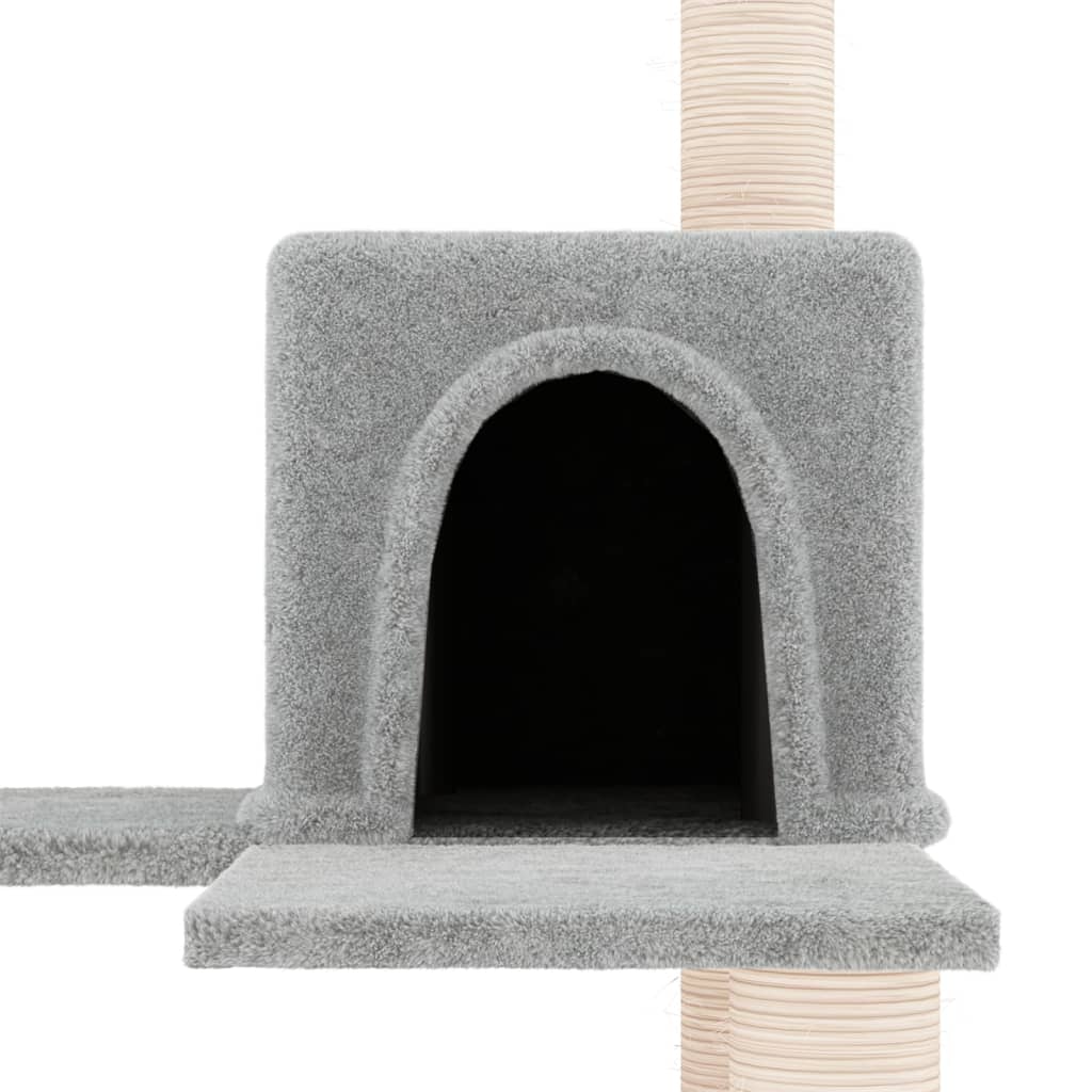 8720287213505_g_en_hd_4 vidaXL Cat Tree with Sisal Scratching Posts Light Grey 153 cm - Image 6