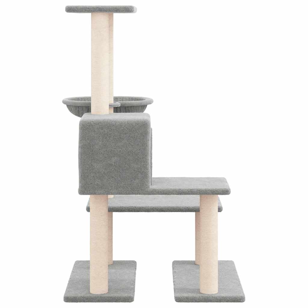 8720287213536_g_en_hd_2 vidaXL Cat Tree with Sisal Scratching Posts Light Grey 94.5 cm - Image 4