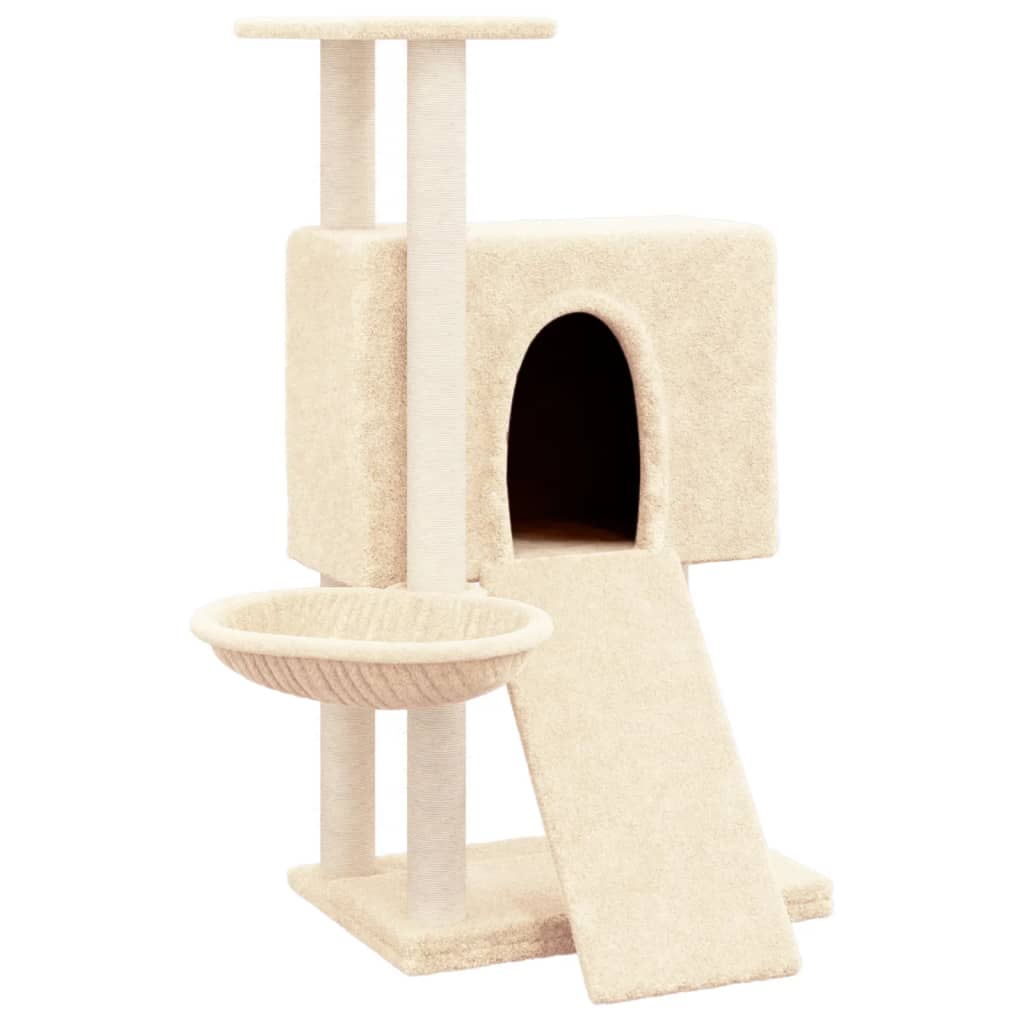 8720287213581_a_en_hd_1 vidaXL Cat Tree with Sisal Scratching Posts Cream 96 cm - Image 2