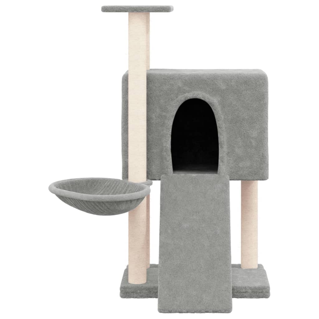 8720287213598_g_en_hd_1 vidaXL Cat Tree with Sisal Scratching Posts Light Grey 96 cm - Image 3
